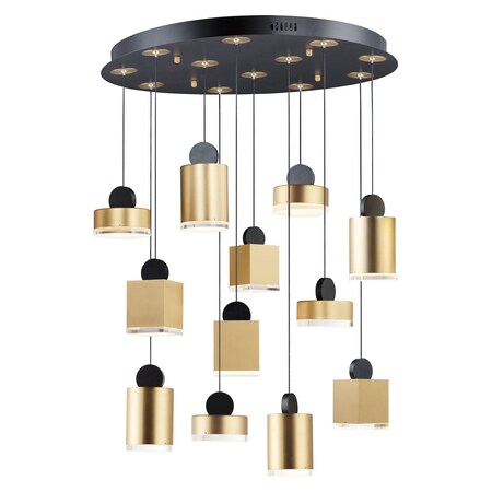 Et2 Nob Led 12-Light Pendant E20869-75BKGLD